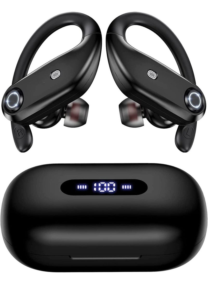ChicAbode Wireless Earbuds Bluetooth Headphones, 100Hrs Playback Earphones with 2200mAh Wireless Charging Case,4 Mics Clear Call Waterproof, Over Ear Buds in-Ear Earphones with Earhooks for Sports Workout - Image 1